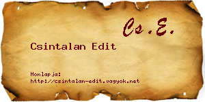 Csintalan Edit névjegykártya